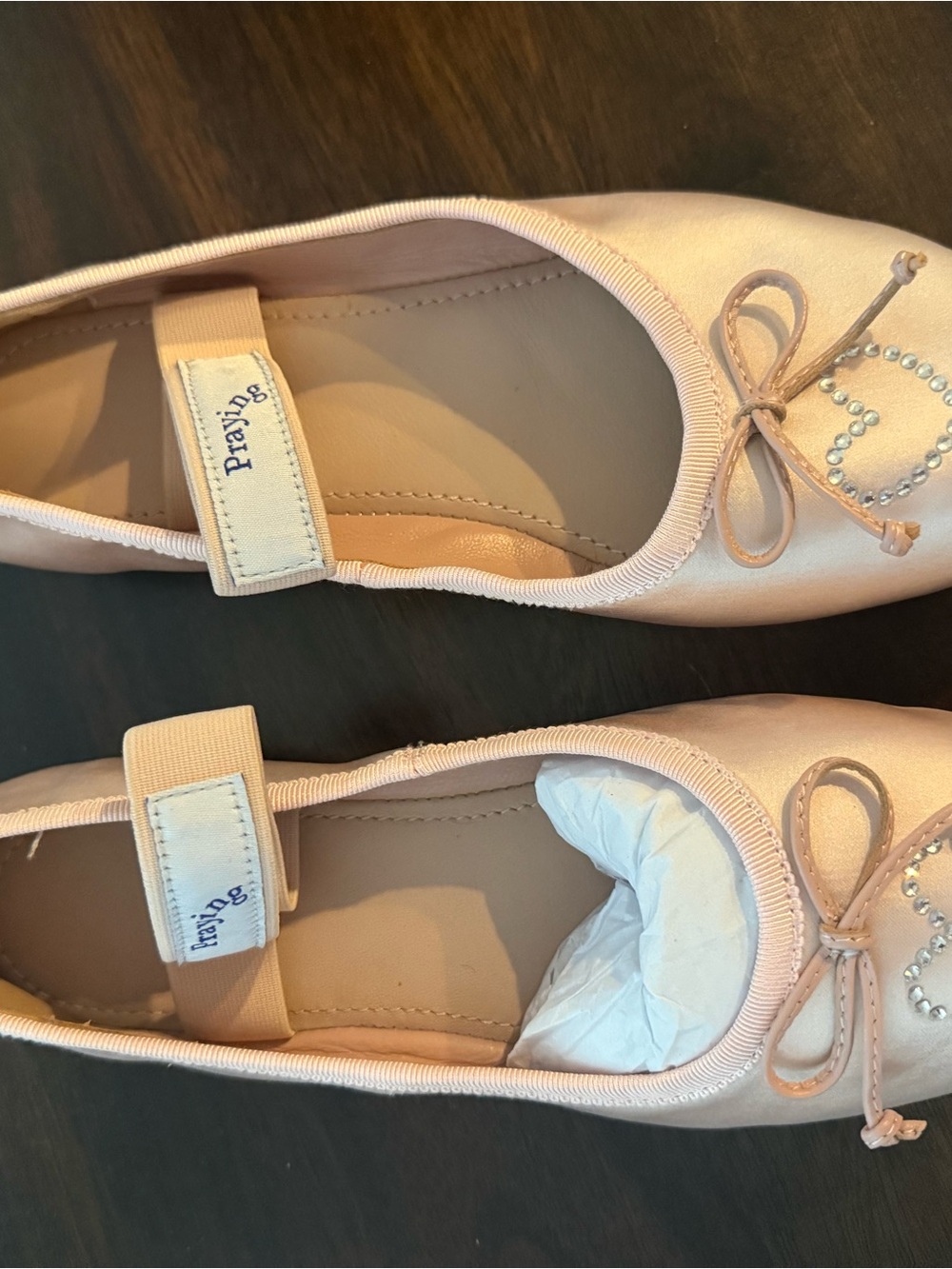 Praying pink ballet shoes size 5